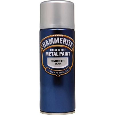 Hammerite 5084785 Direct To Rust Smooth Finish Aerosol Silver 400Ml