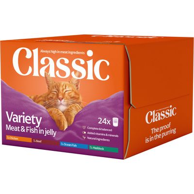 Pack of 24 Butcher's Classic Meat and Fish Variety in Jelly
