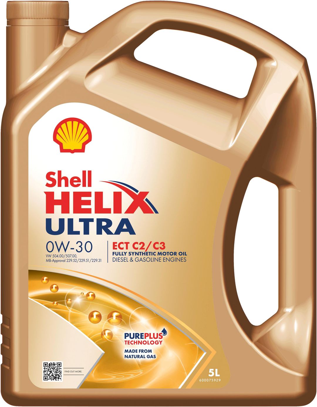 Shell Helix ECT C2 C3 Fully Synthetic 0W-30 C3 Engine Oil 5L - Image 1