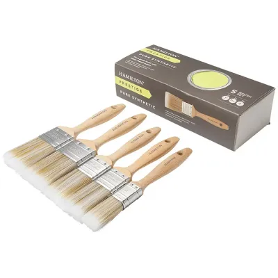Hamilton Brown Pack of 5 Prestige Wood Pure Synthetic Paint Brushes - Thumbnail 2