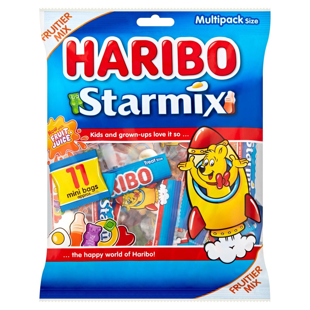 HARIBO Starmix Minis Fruit & Cola Flavour Jelly & Foam Sweets 11 x 16g Fun Size Bags Multipack 176g - Image 1