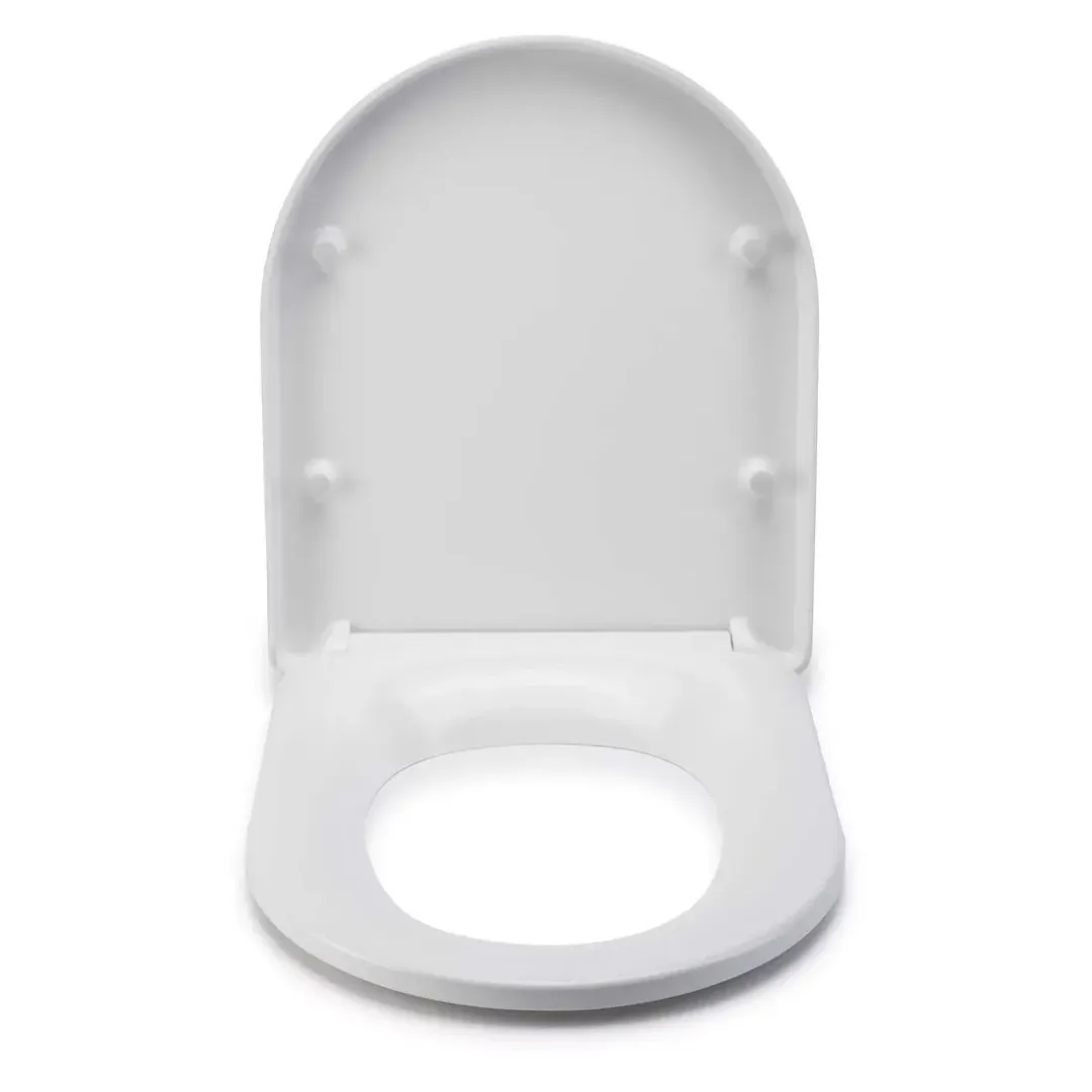 Croydex Eyre White Toilet Seat Flexi Fix D-Shape Soft Close - Image 1