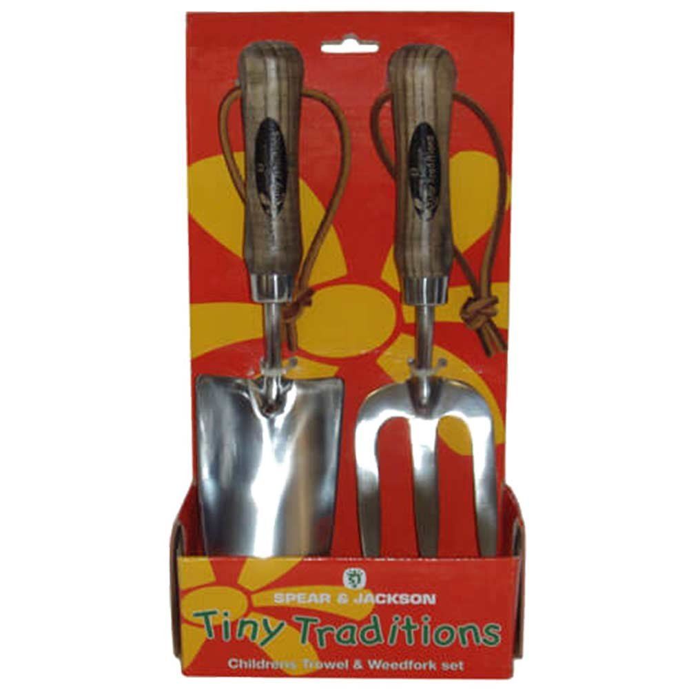 Spear and Jackson Tiny Traditions Childrens Trowel and Weedfork Set - Image 1