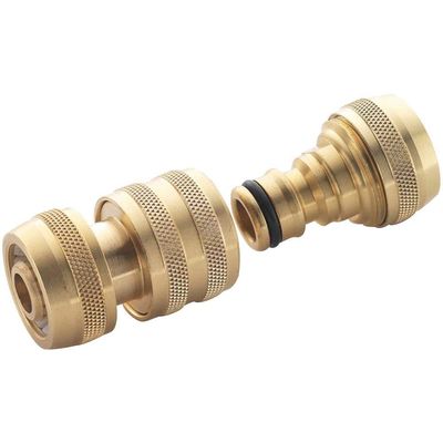 Spear and Jackson Brass Male and Female Hose Connector Set 1/2" / 12.5mm Pack of 1