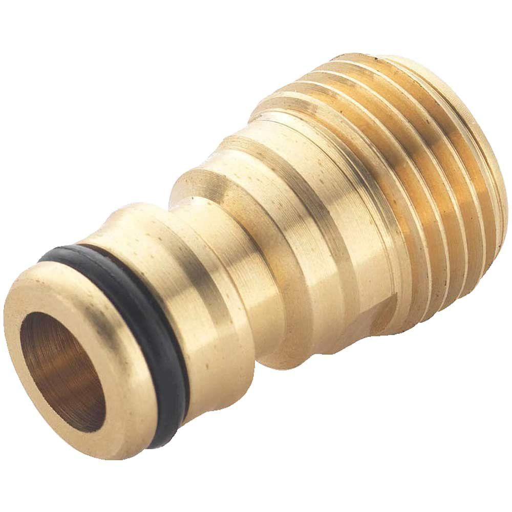 Spear and Jackson Brass Threaded Male Tap Connector 1/2" / 12.5mm Pack of 1 - Image 1