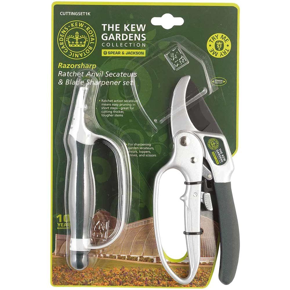 Kew Gardens Anvil Secateurs and Sharpener Set - Image 1