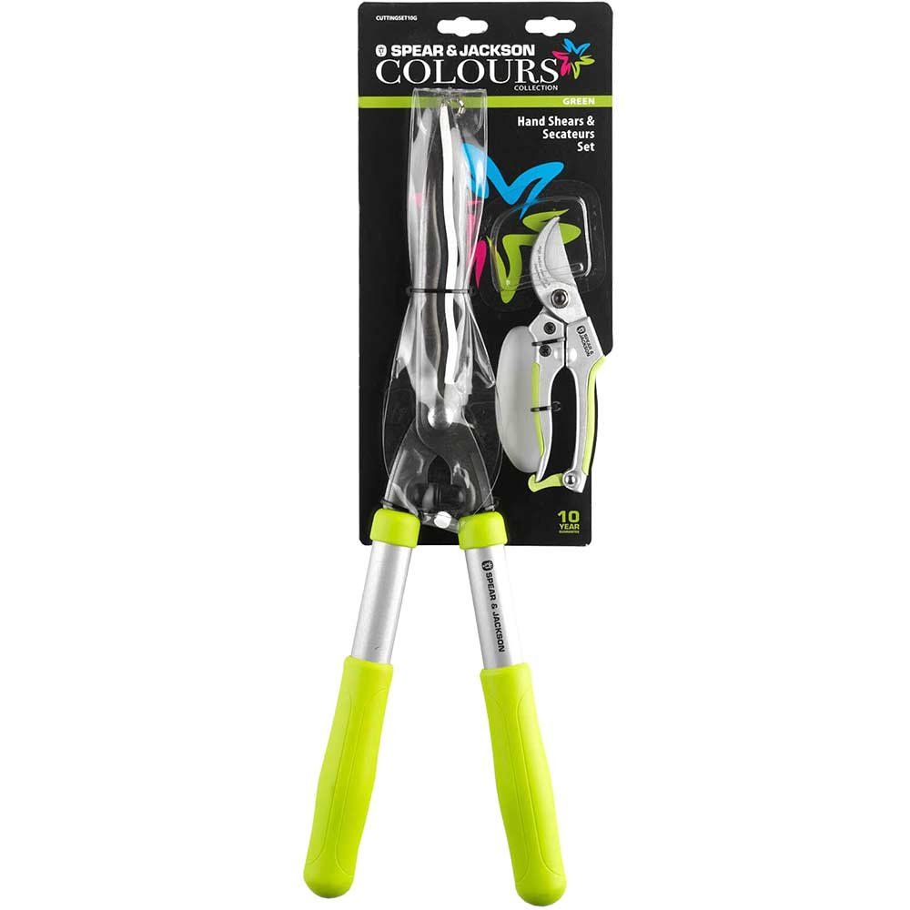 Spear and Jackson Colours Green Secateurs and Hedge Shears Set - Image 1