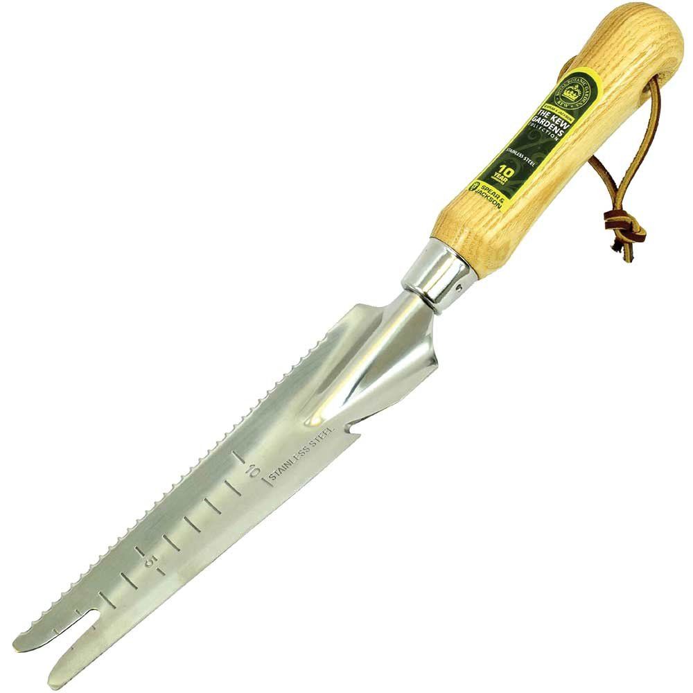 Kew Gardens Stainless Steel Serrated Planting and Weeding Tool - Image 1
