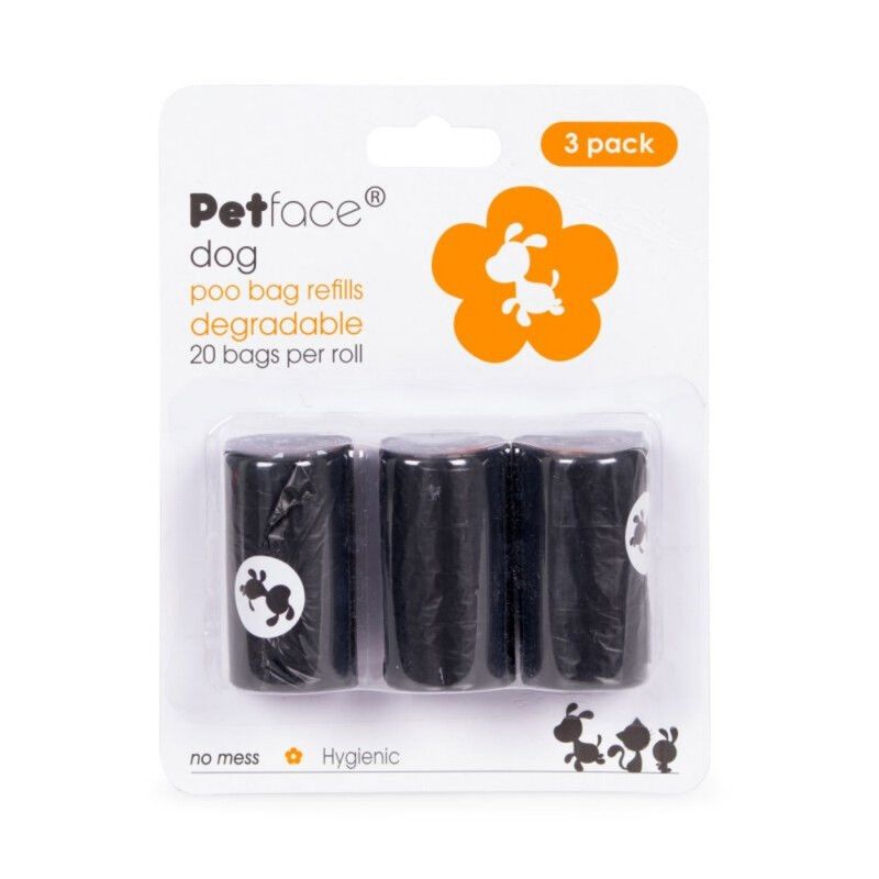 Petface Black Dog Poo Bags 60 Pack - Black - Image 1