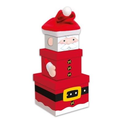 Christmas Santa Nested Boxes Set Of 3