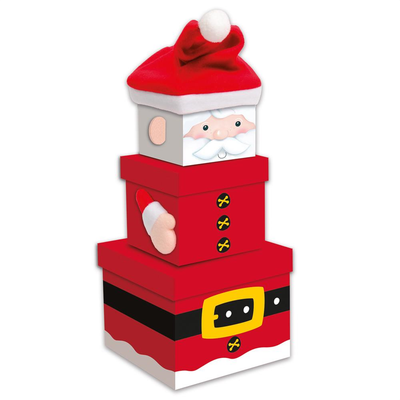 Christmas Santa Nested Boxes Set Of 3 - Thumbnail 2