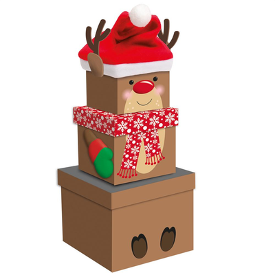 Christmas Reindeer Nested Boxes Set Of 3 - Thumbnail 2