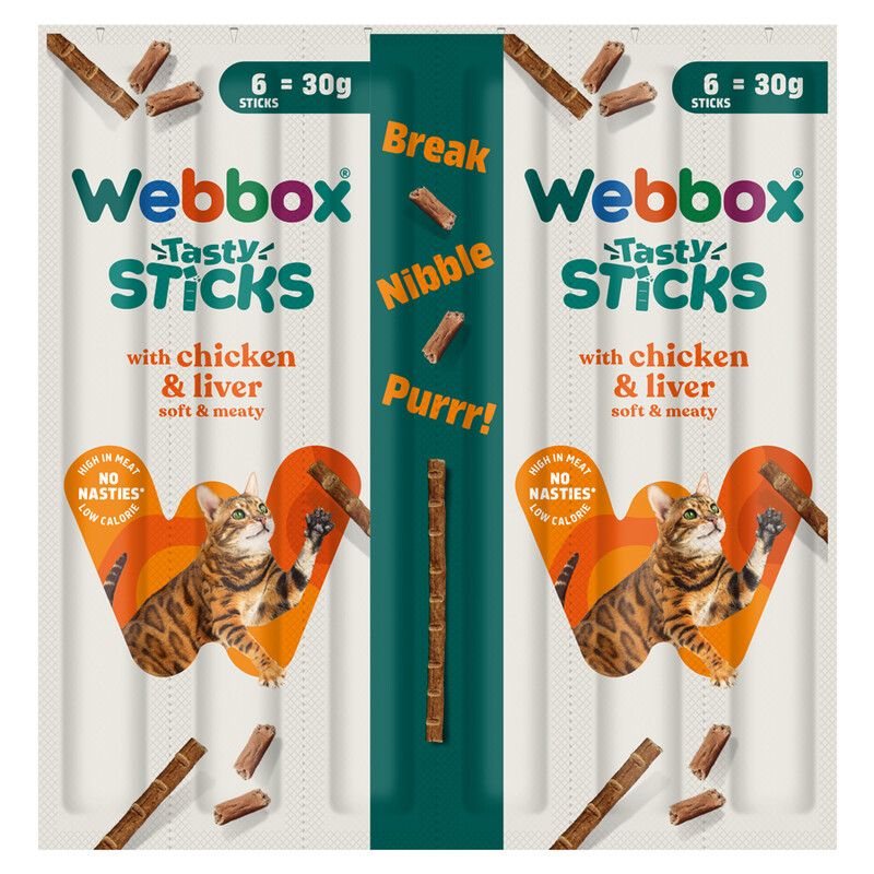 Pack of 6 Webbox Tasty Sticks - Chicken and Liver - Image 1