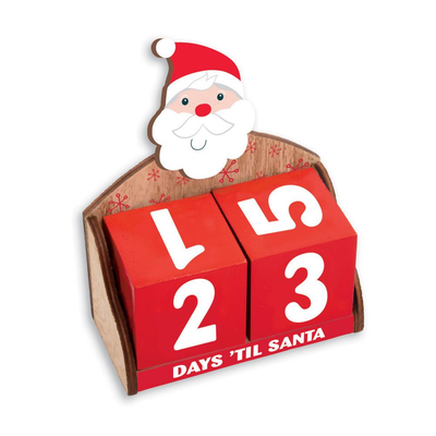 Santa Wooden Advent Calendar Block - Thumbnail 2