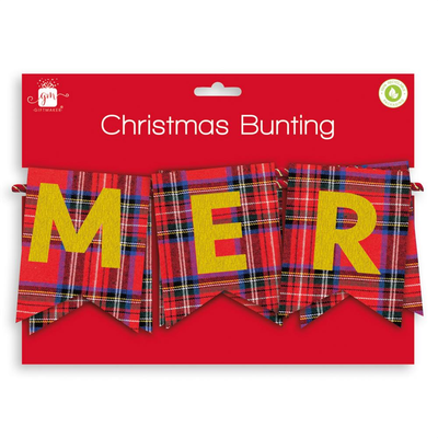 'Merry Christmas' Tartan Bunting - Thumbnail 2