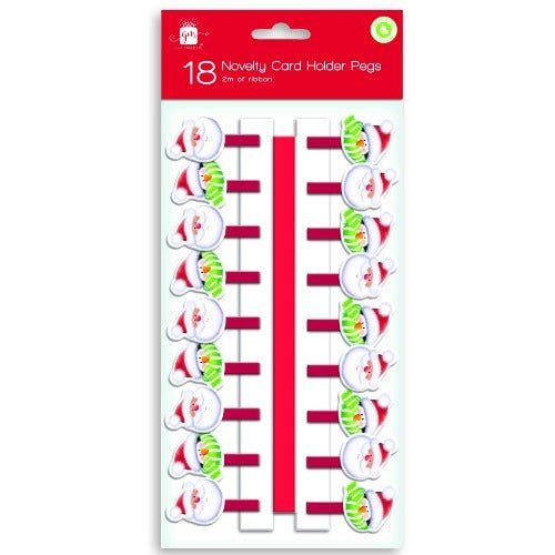 Novelty Christmas Santa Hat Card Holder 18 Pegs - Image 1