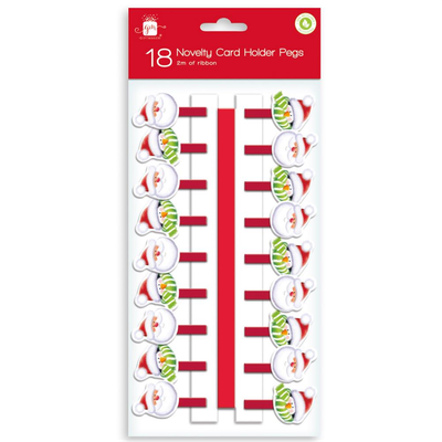 Novelty Christmas Santa Hat Card Holder 18 Pegs - Thumbnail 2