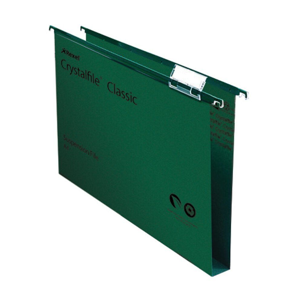 Rexel Crystalfile Classic A4 Suspension File 30mm Green (50) - Image 1