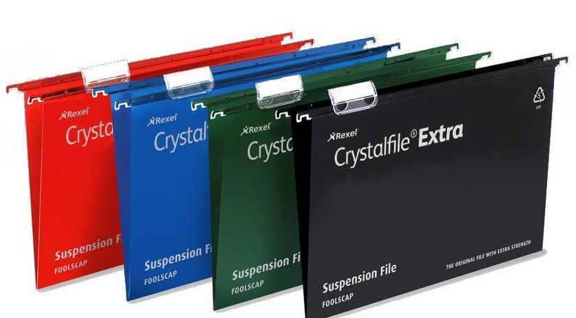 Rexel Crystalfile Extra Foolscap Suspension File 15mm Blue (25) - Image 1