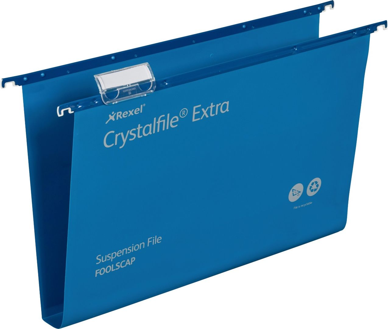 Rexel Crystalfile Extra Foolscap Suspension File 30mm Blue (25) - Image 1