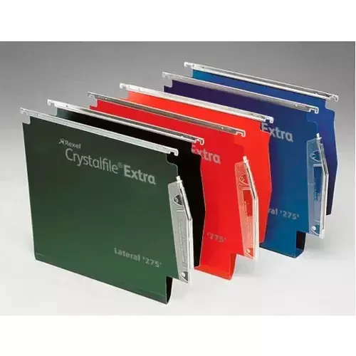 Rexel Crystalfile Extra `275` Lateral File 15mm Green (25) - Image 1