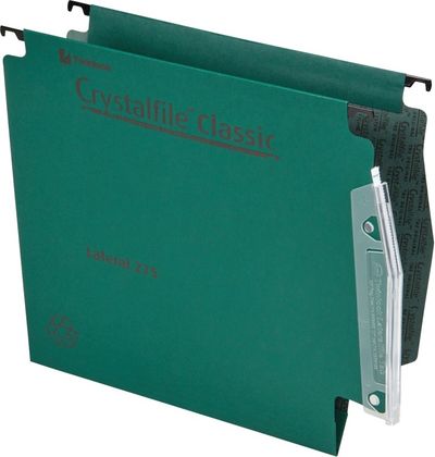 Rexel Crystalfile Classic `275` Lateral File 15mm Green (50)