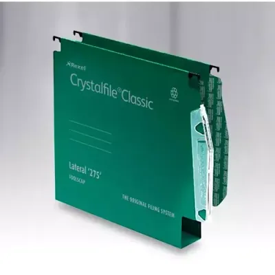 Rexel Crystalfile Classic `275` Lateral File 30mm Green (50)