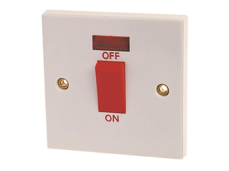 Dencon 4456NB Double Pole Switch With Pilot Lamp 45A - Image 1