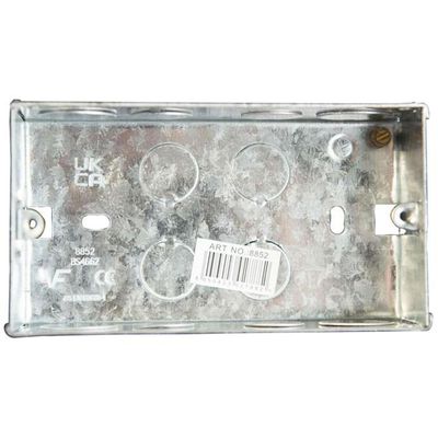 Dencon 8852NB Metal Back Box 2-Gang 45Mm - Thumbnail 2