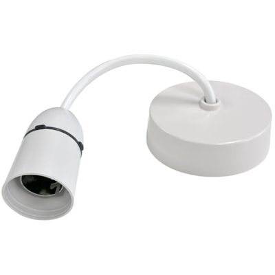 White Ceiling Pendant Light Fitting 6 Inch Bayonet Long Skirt Lamp Holder 15cm
