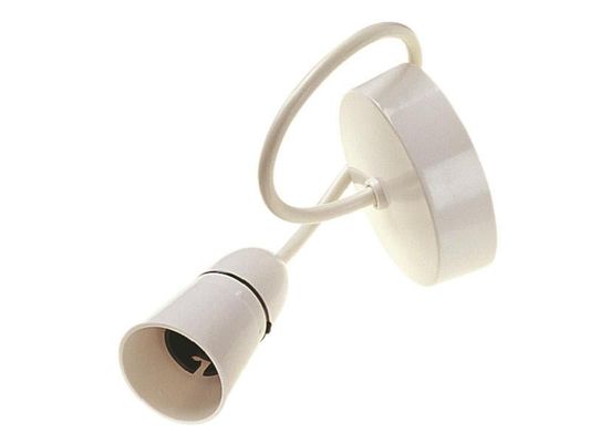 White Ceiling Pendant Light Fitting 6 Inch Bayonet Long Skirt Lamp Holder 15cm - Thumbnail 2