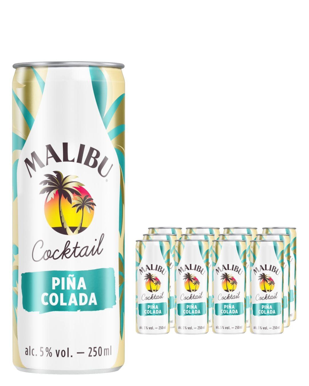 Malibu Pina Colada Pre-Mixed Can Multipack, 12 x 250 ml - Image 1