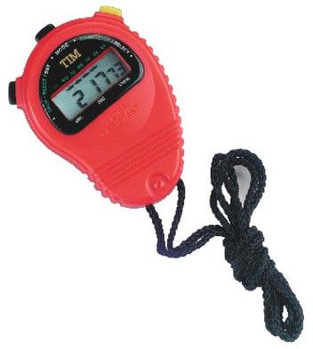 Acctim Sprint Water Resistant Stopwatch Red With Lanyard and Whistle - TIM901R