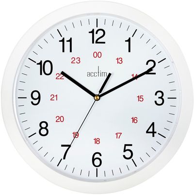 Acctim Metro Quartz 24 Hour Wall Clock 300mm Diameter White - 21162 - Thumbnail 2