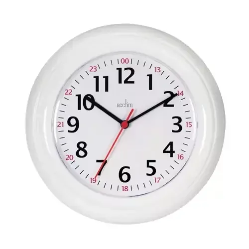 Acctim Wexham Quartz 24 Hour Wall Clock 225mm Diameter White - 21862 - Image 1