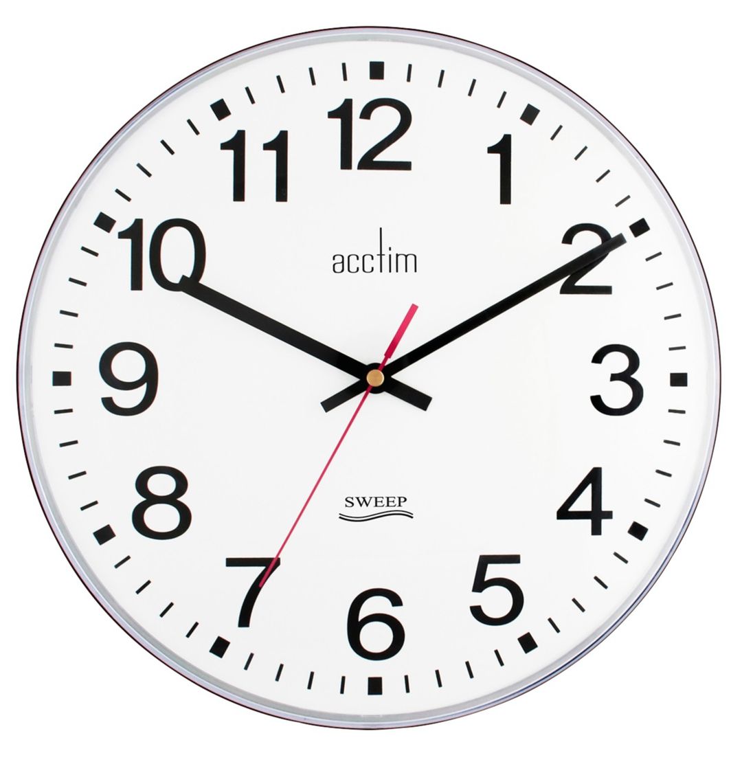 Acctim Clarkenwell Wall Clock Silent Non-Ticking 300mm Diameter White 22233 - Image 1