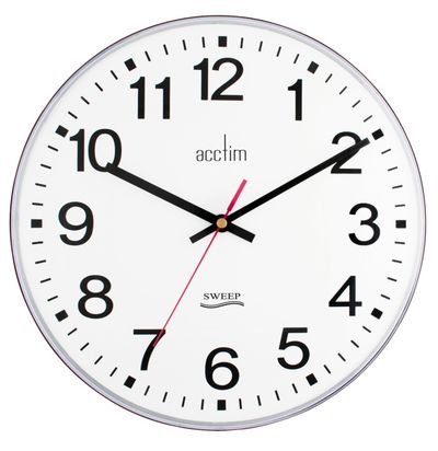 Acctim Clarkenwell Wall Clock Silent Non-Ticking 300mm Diameter White 22233