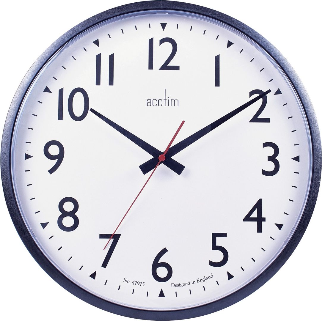 Acctim Commander Wall Clock Black 35cm 22463 - Image 1