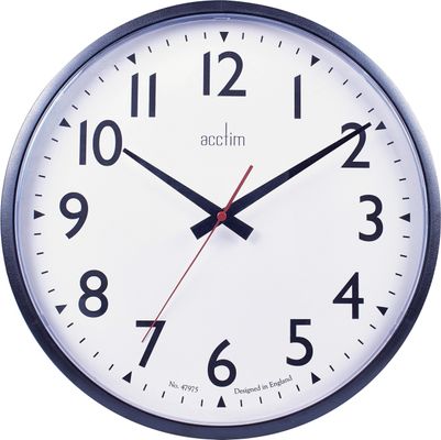 Acctim Commander Wall Clock Black 35cm 22463