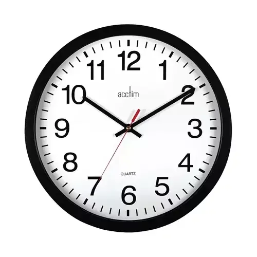 Acctim Controller Quartz Silent Sweep Wall Clock 355mm Diameter Black - 93/704B - Image 1