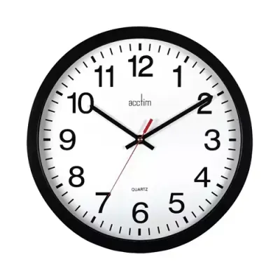 Acctim Controller Quartz Silent Sweep Wall Clock 355mm Diameter Black - 93/704B