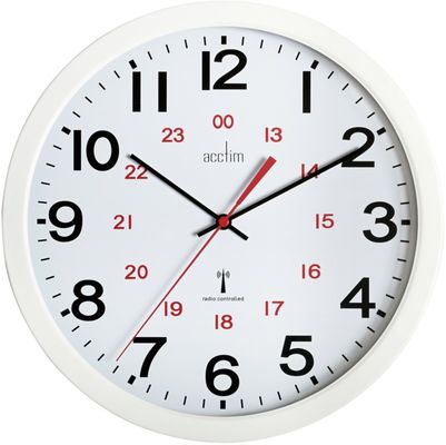 Acctim Controller Wall Clock Radio Controlled 300mm White 74172