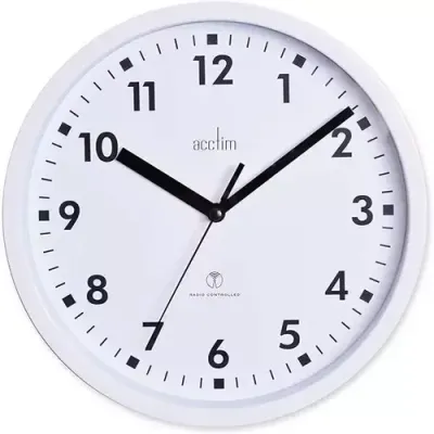 Acctim Nardo Radio Controlled Wall Clock 200mm Diameter White - 74662 - Thumbnail 2