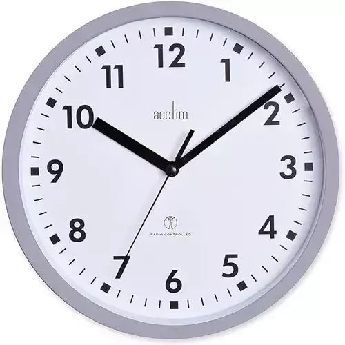 Acctim Nardo Radio Controlled Wall Clock 200mm Diameter Mist - 74667 - Image 1