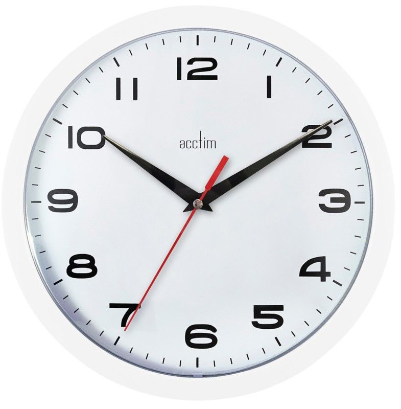 Acctim Aylesbury Quartz Wall Clock 245mm Diameter White - 92/301 - Image 1
