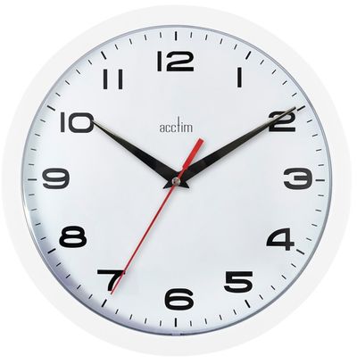 Acctim Aylesbury Quartz Wall Clock 245mm Diameter White - 92/301