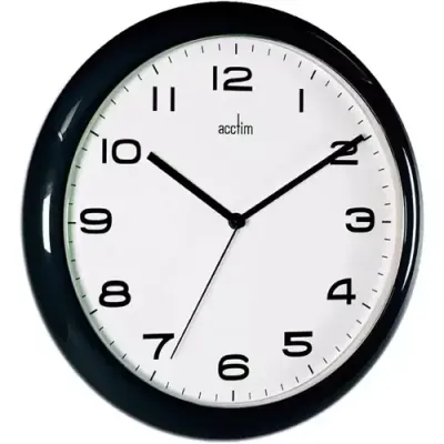 Acctim Aylesbury Quartz Wall Clock 245mm Diameter Black - 92/302