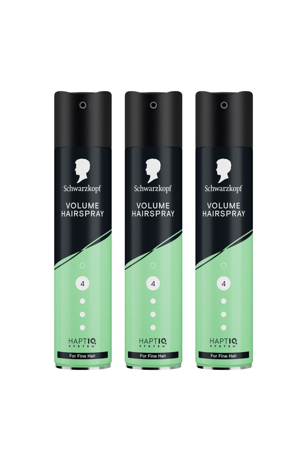 Schwarzkopf 'Hair Spray' Volume HL4, 250ml, 3 Pack in Black - Image 1