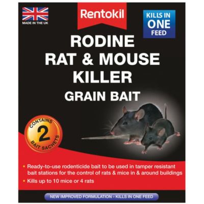 Rentokil PSMR11 Rodine Rat & Mouse Killer Grain Bait (Sachets 2) - Thumbnail 2