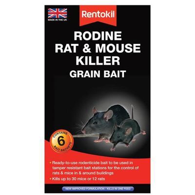 Rentokil PSMR13 Rodine Rat & Mouse Killer Grain Bait (Sachets 6) - Thumbnail 2